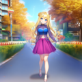 紅葉とへそ出しチャイナドレスの女の子です 3枚目