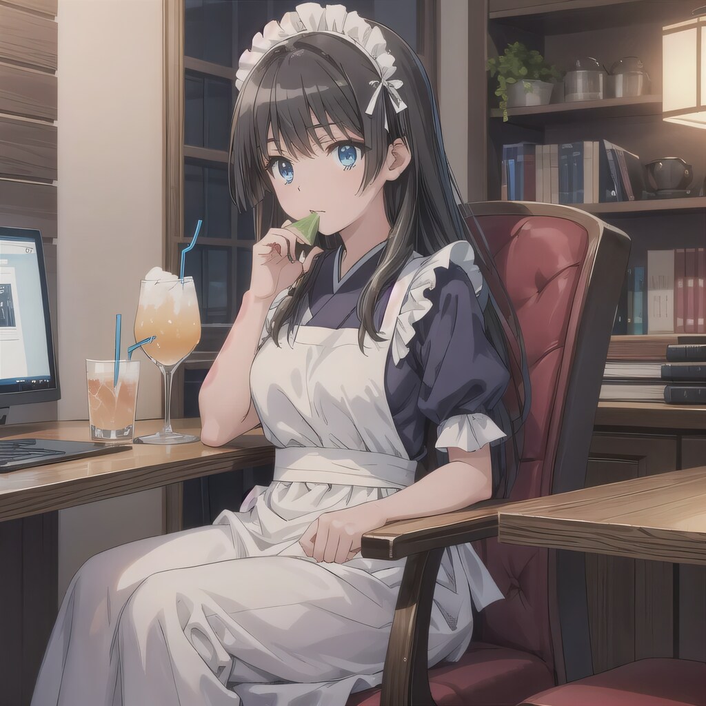 黒髪ロングで漫画喫茶の少女７