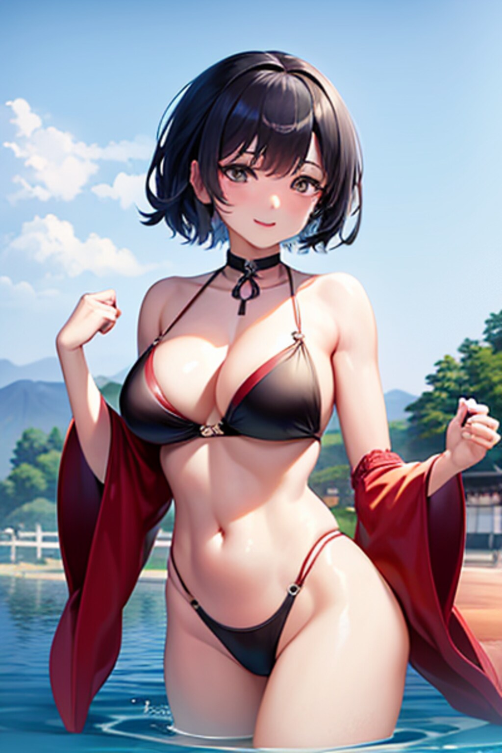 和風　水着