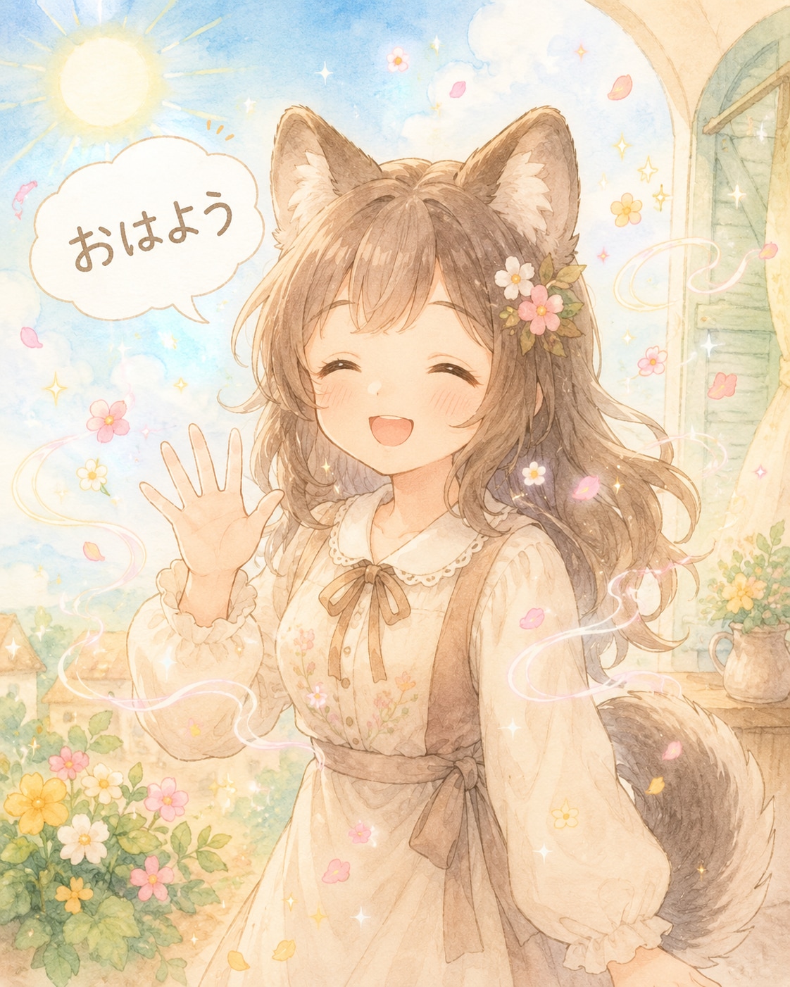 「おはよう」なけものおねえさん