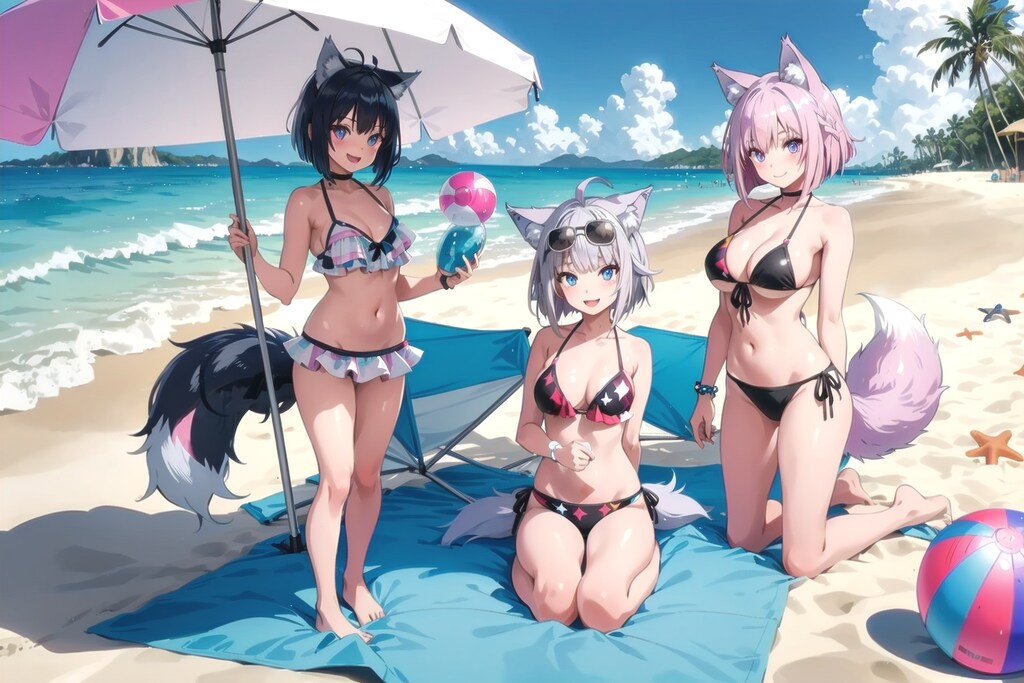 海といったらバーベキューね！