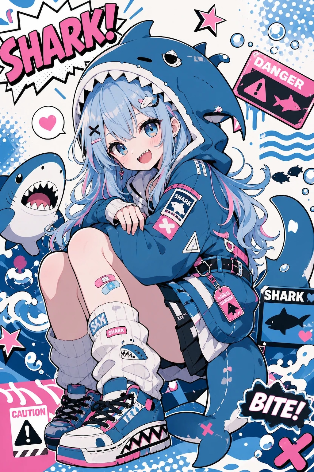 サメ娘(｢・ω・)｢ ｶﾞｵｰ
