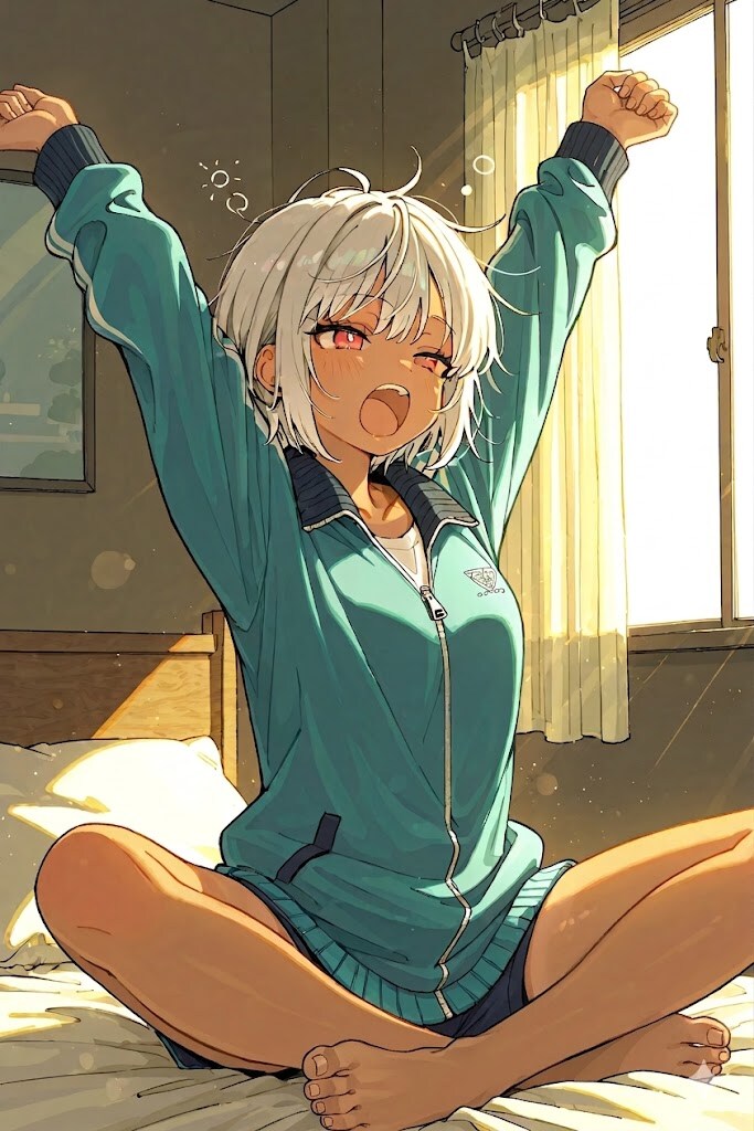 ふぁ〜〜ー..  ぉはよー