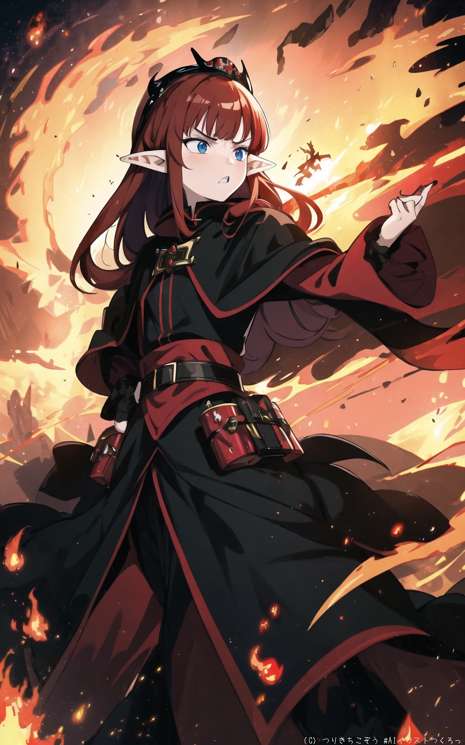 怒りの火属性魔法使いエルフ　(１)