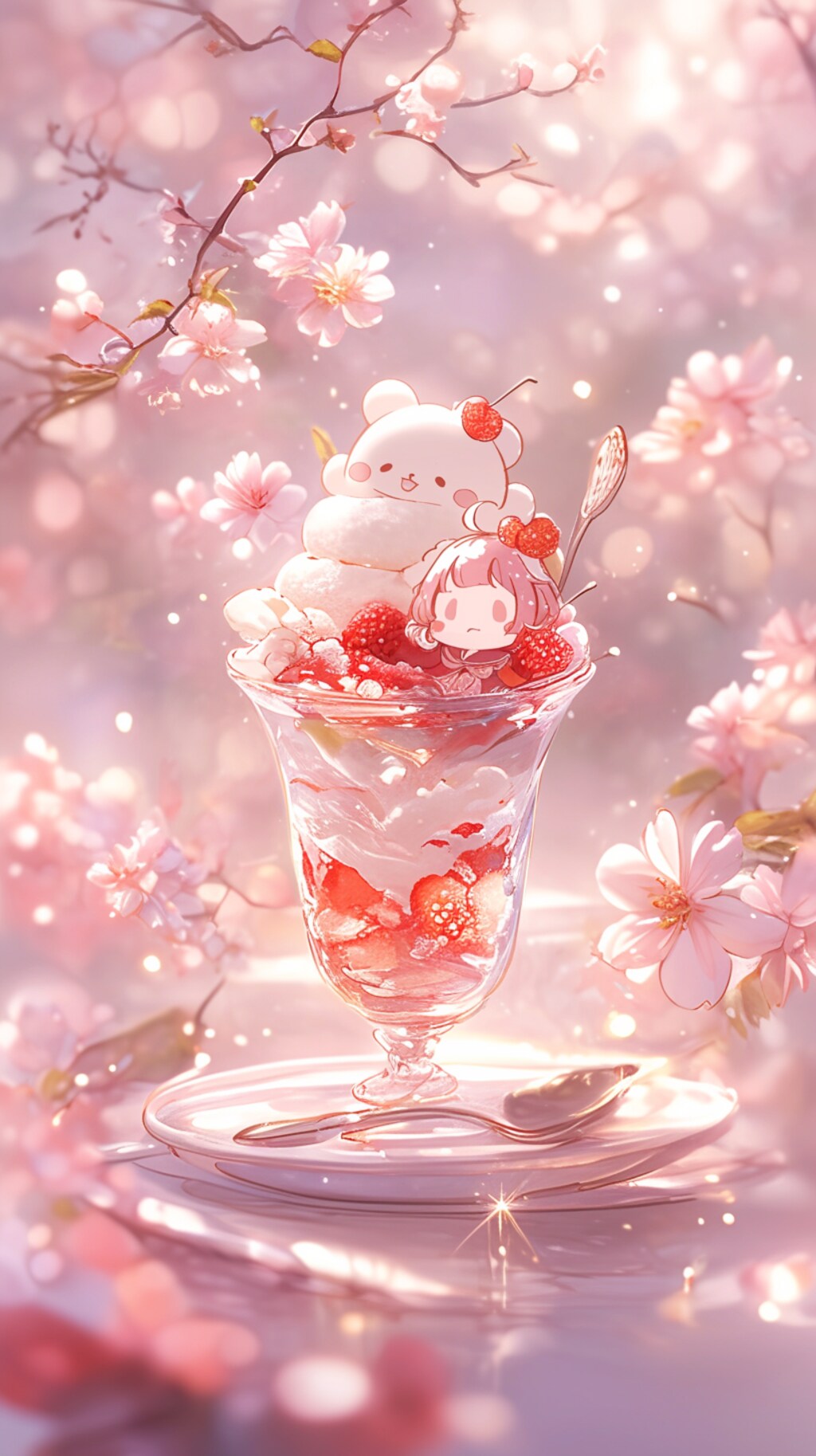 🍓くまパフェで春満喫🍓