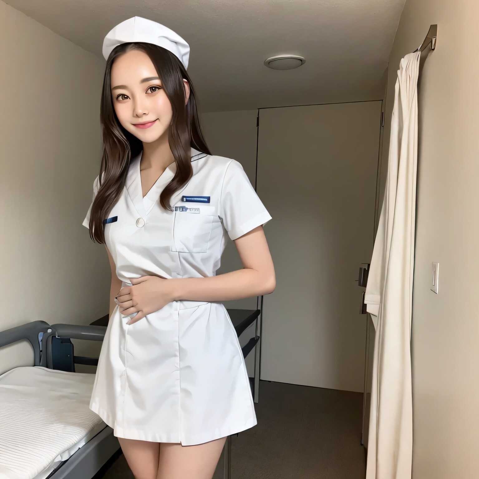 黒髪ロングで白衣の美女１４８ | の人気AIイラスト・グラビア