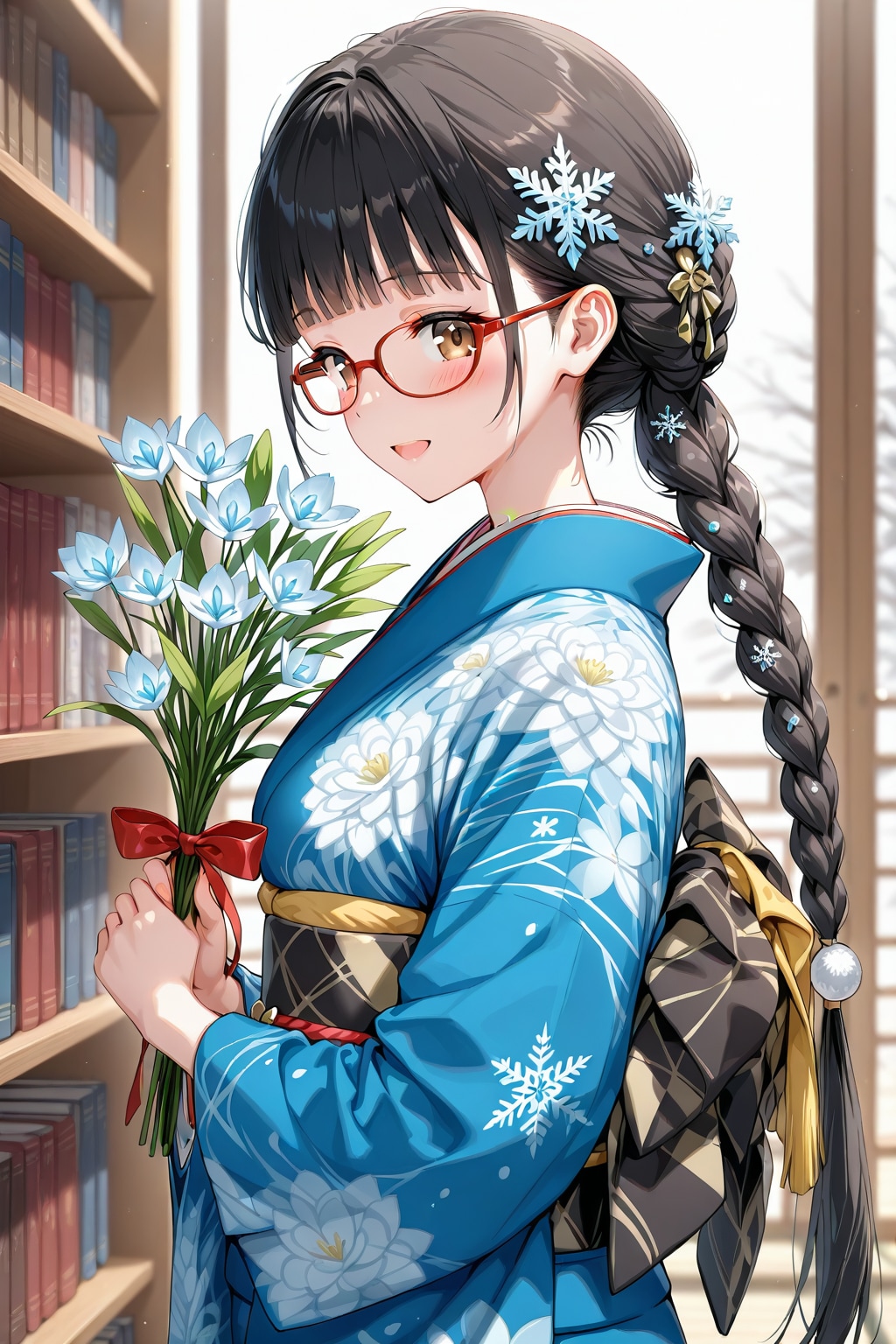 雪音さんも眼鏡三つ編み ～誕生日FA～ | の人気AIイラスト・グラビア