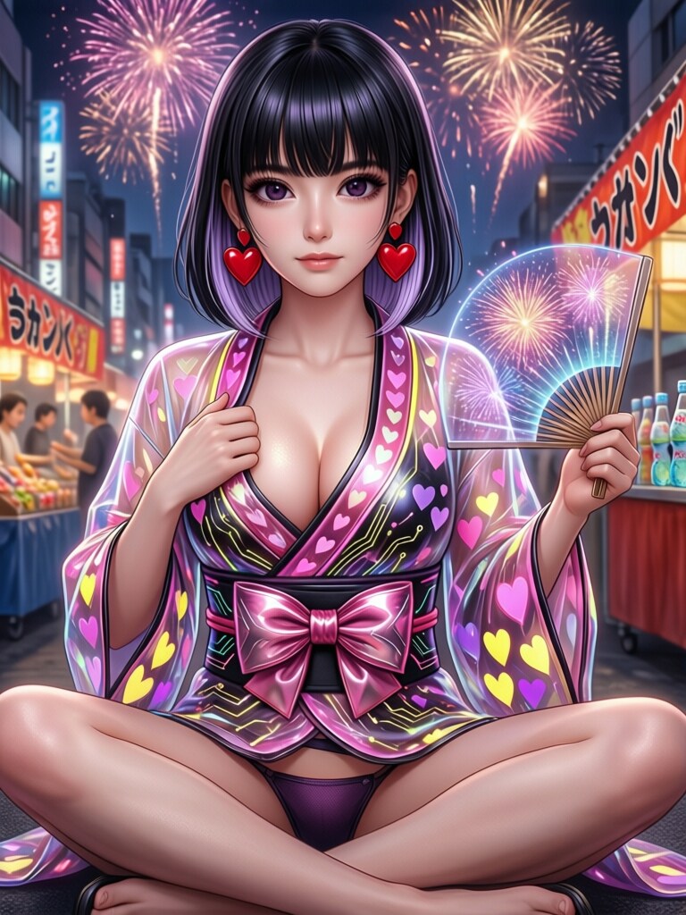 美咲💕縁日で花火