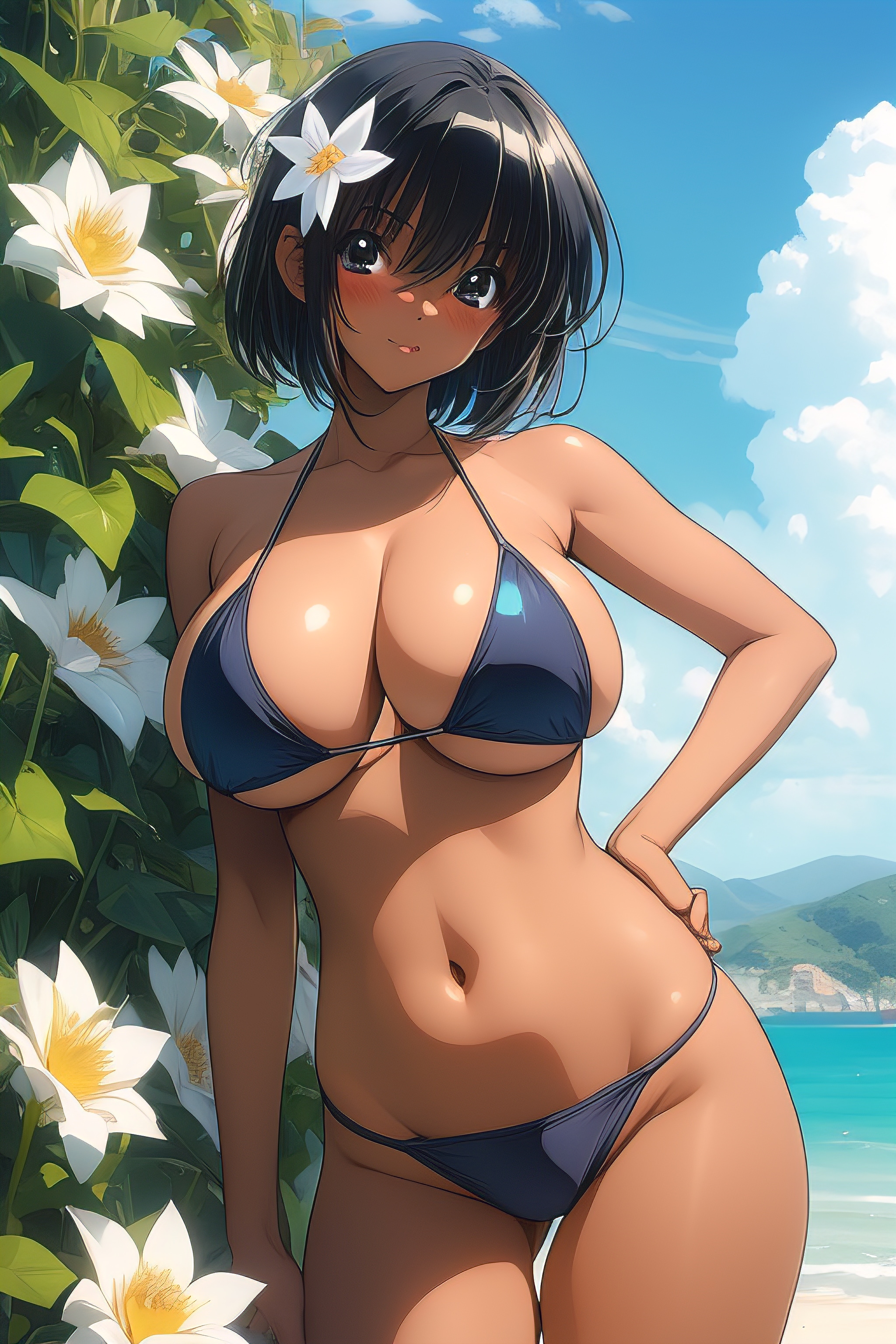 黒ビキニガール
