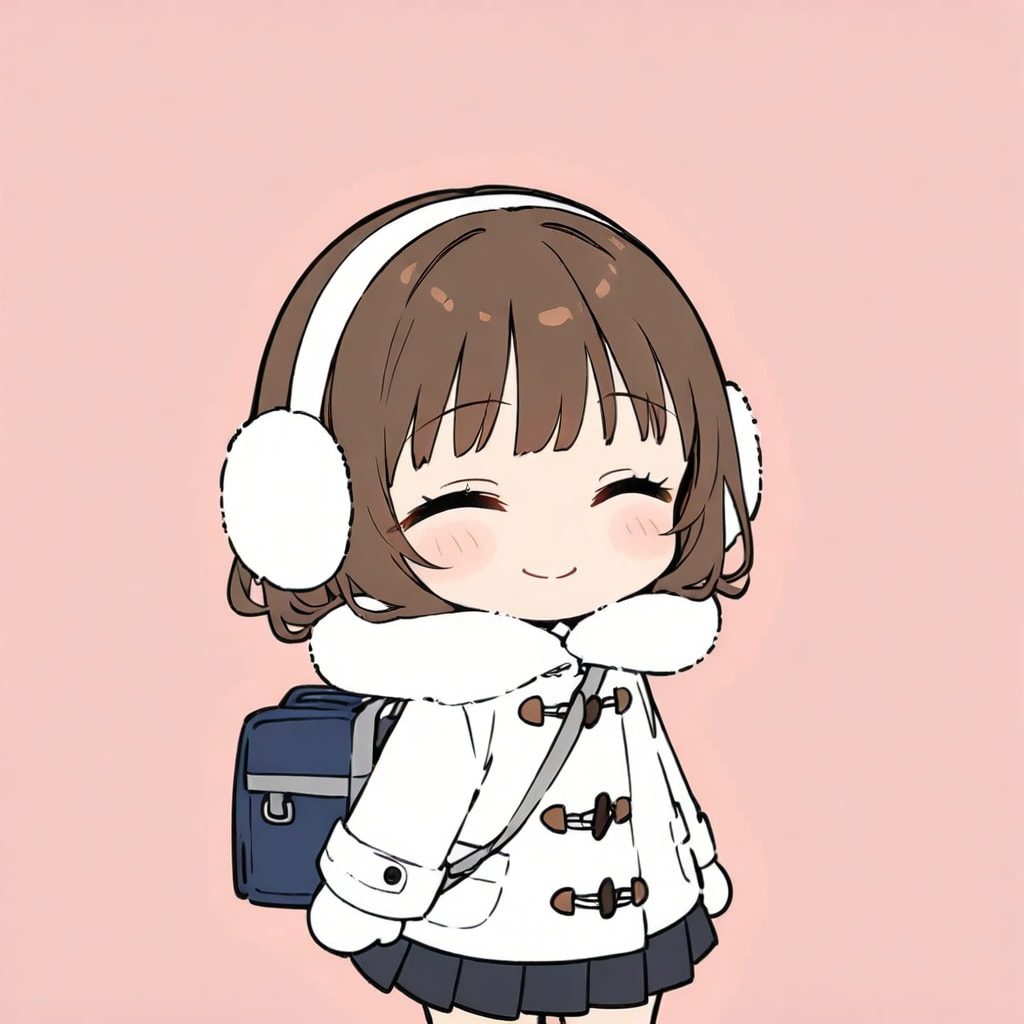 ダッフルコート女学生