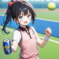 テニスをする小さな女の子 3枚目