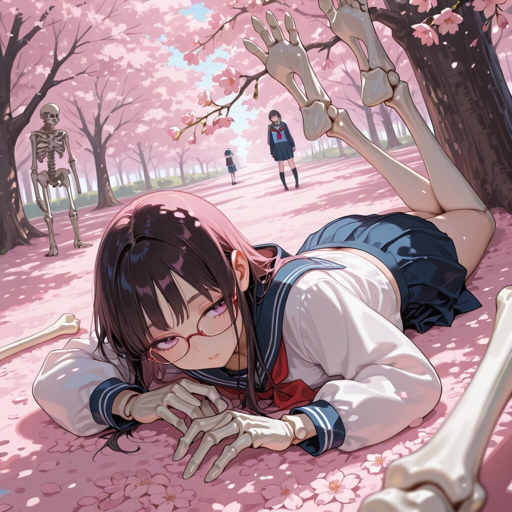 桜の木の下
