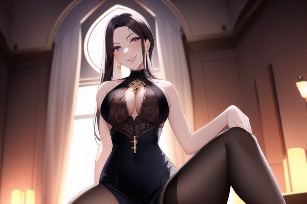 黒髪ロンスト美女の馬乗り