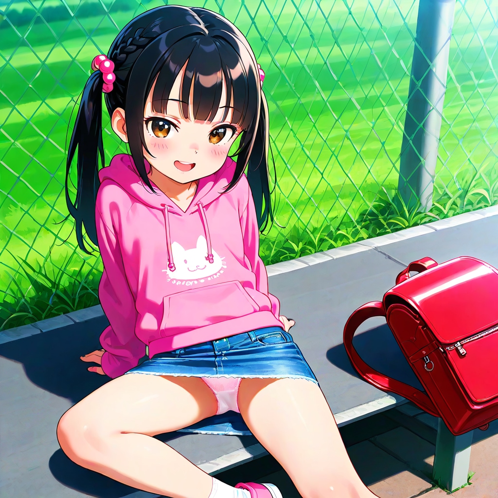ツインテパーカー子