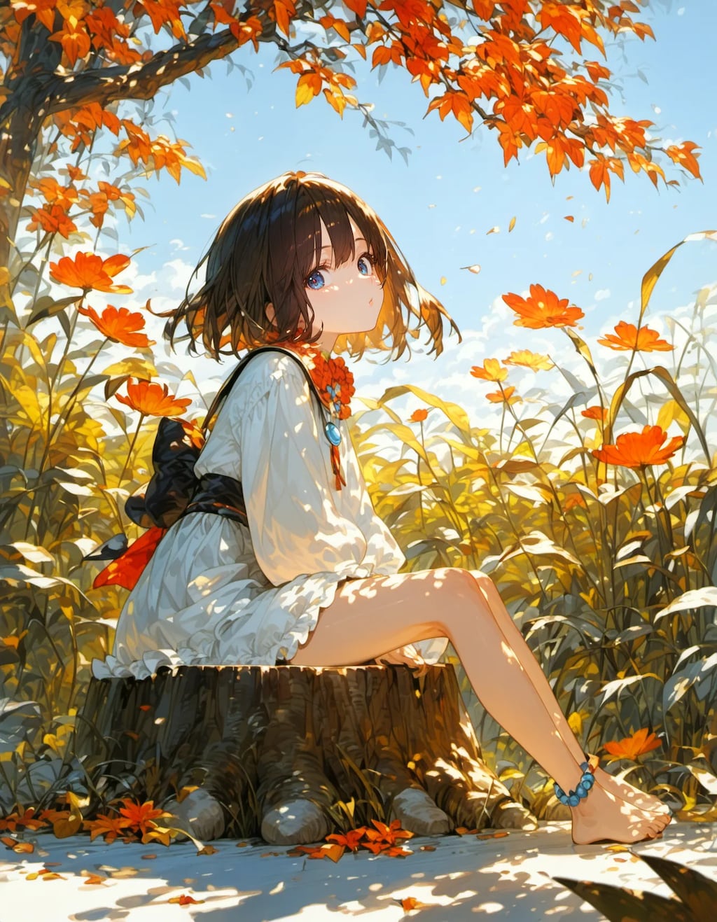 Sitting on the Autumn Stump