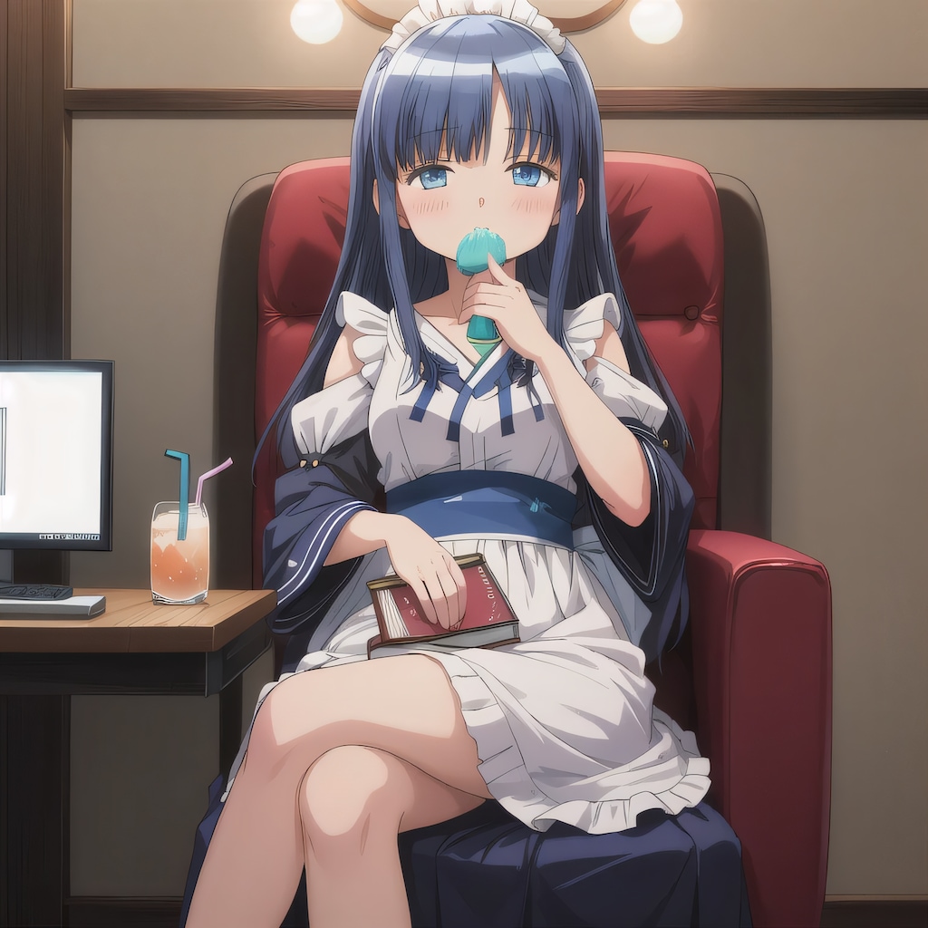 黒髪ロングで漫画喫茶の少女２３