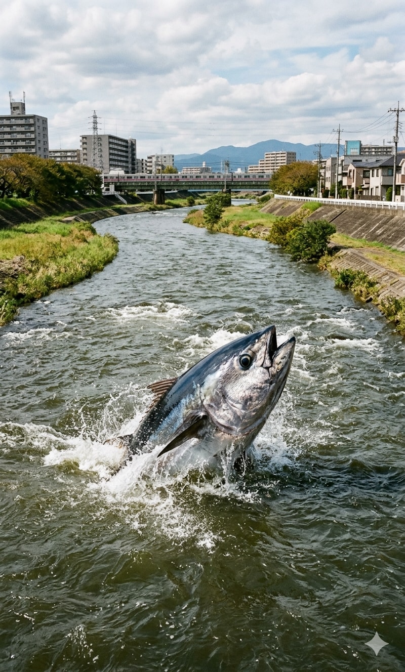 【速報】多摩川に「アグロ」が迷い込む？ 川崎市・調布市付近で目撃相次ぐ | の人気AIイラスト・グラビア