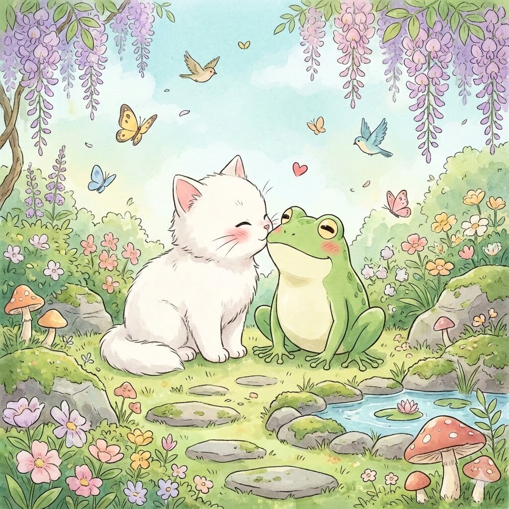 カエルとチュー（帰る途中）１