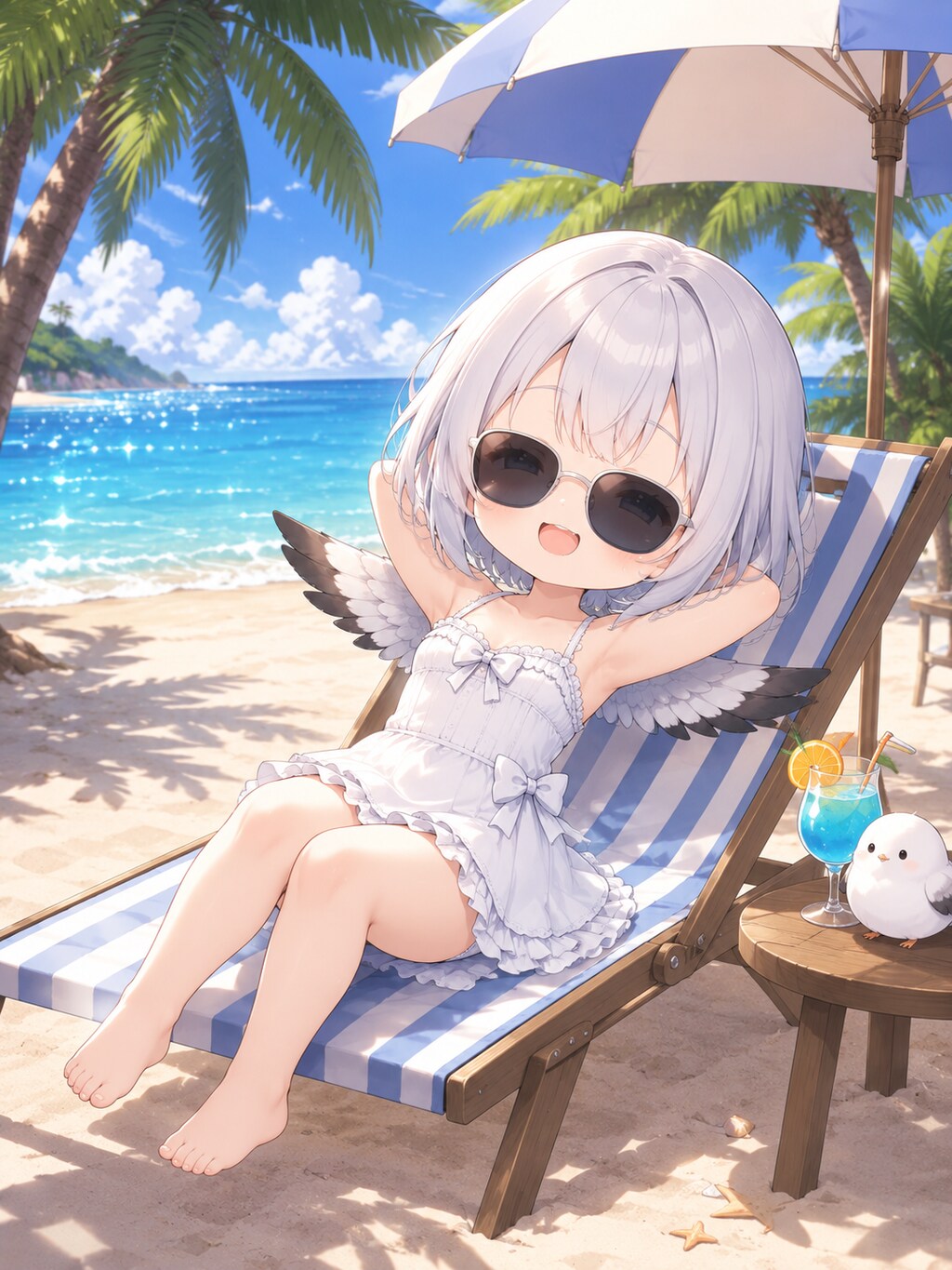 ビーチとサングラス
