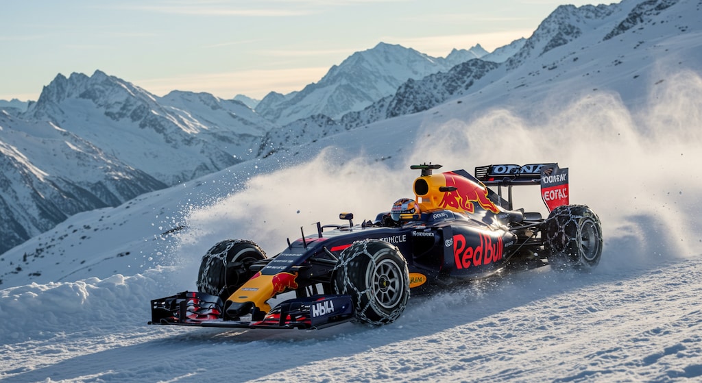 レッドブルF1　雪上走行