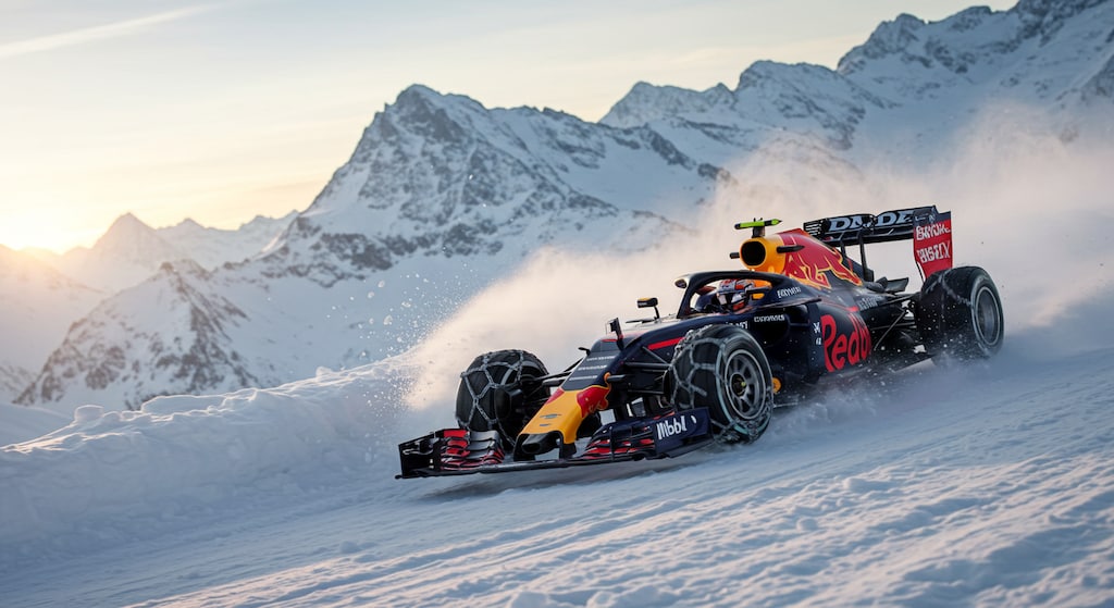 レッドブルF1　雪上走行