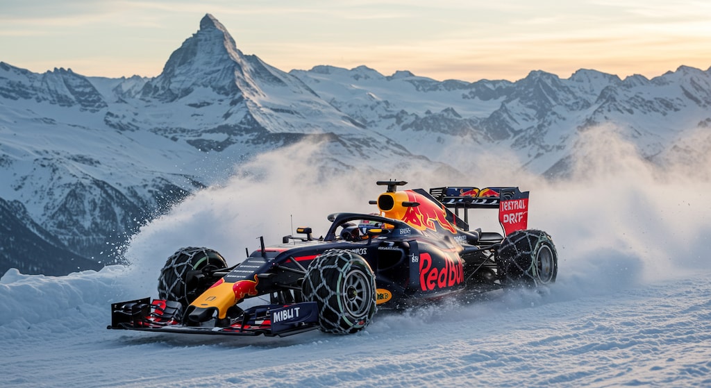レッドブルF1　雪上走行