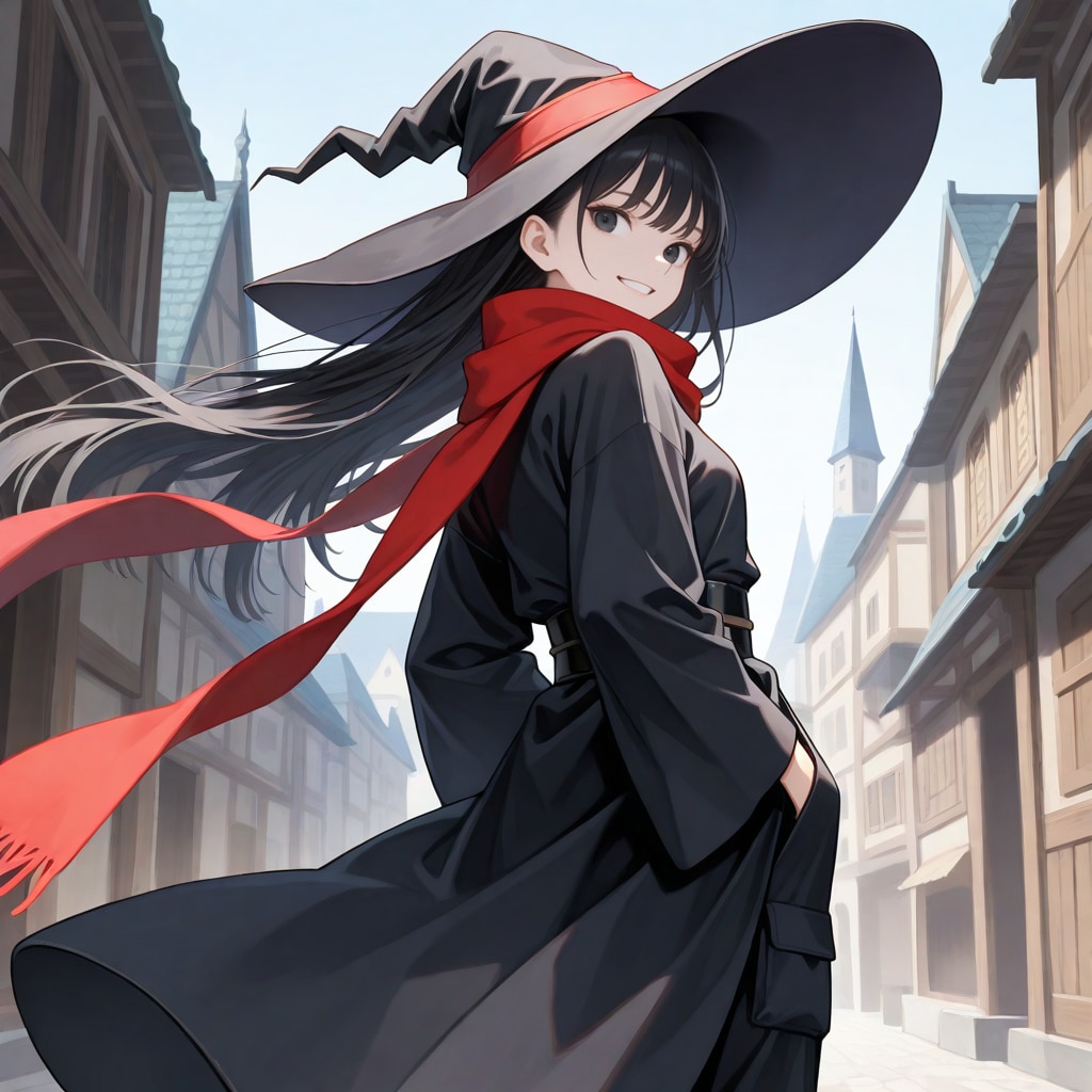 見返り美人な魔女さん | の人気AIイラスト・グラビア