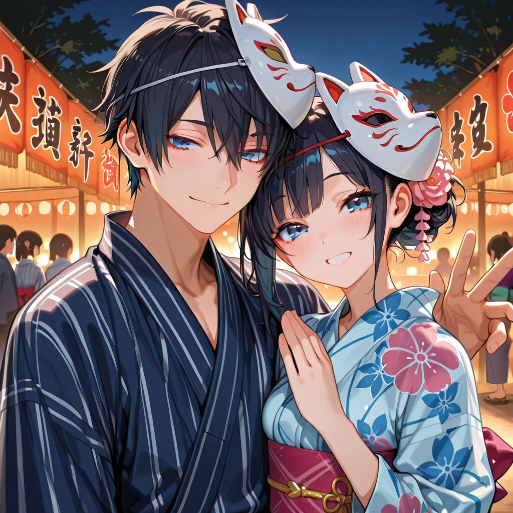夏祭りカップル