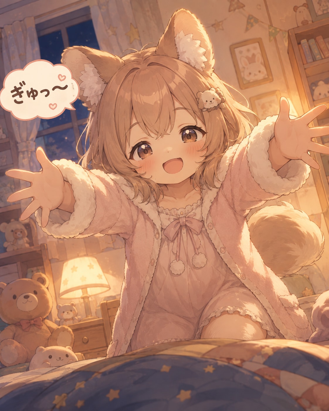 おやすみまえにぎゅっ〜 | の人気AIイラスト・グラビア