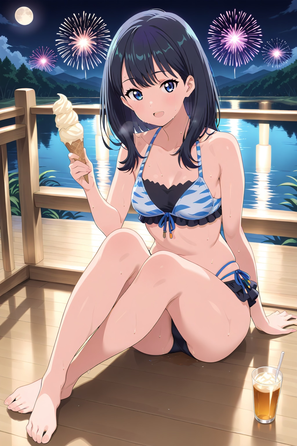 レイヤードビキニの立花と花火