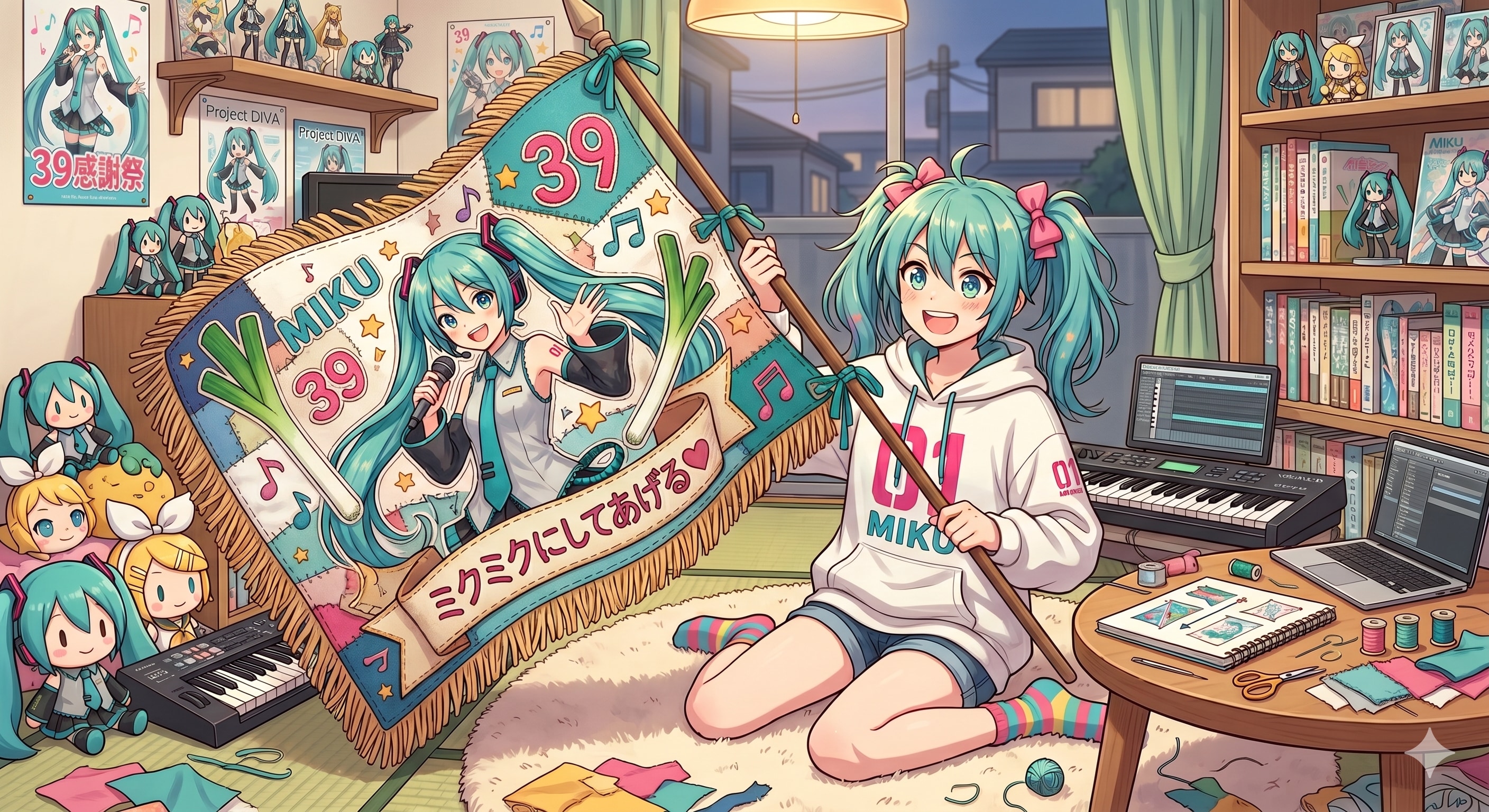 ミクさん旗を作ってみた🏳️ | の人気AIイラスト・グラビア