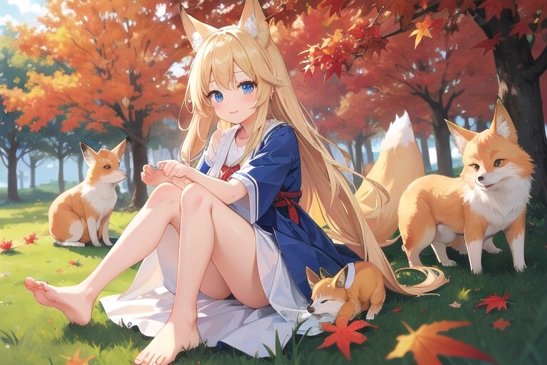 Foxes Lazy Autumn