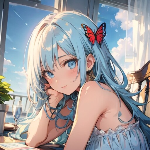 頬杖 TOPAZ | の人気AIイラスト・グラビア