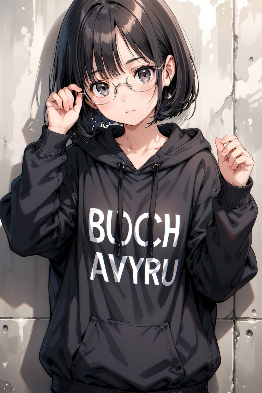 銀縁眼鏡の黒髪地味子