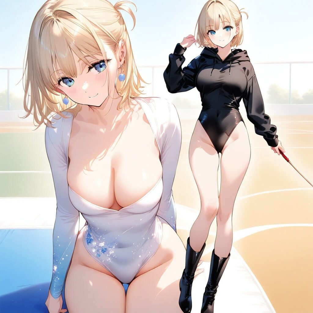 金髪ショート新体操美少女