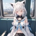 電車の振動で眠たそうにウトウトする白上フブキ様のファンアートをAI先生にお願いした結果がこちら(#aiart/#白上フブキ/#ホロライブ/#Vtuber) 10枚目