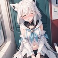 電車の振動で眠たそうにウトウトする白上フブキ様のファンアートをAI先生にお願いした結果がこちら(#aiart/#白上フブキ/#ホロライブ/#Vtuber) 9枚目
