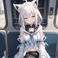 電車の振動で眠たそうにウトウトする白上フブキ様のファンアートをAI先生にお願いした結果がこちら(#aiart/#白上フブキ/#ホロライブ/#Vtuber) 7枚目