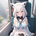 電車の振動で眠たそうにウトウトする白上フブキ様のファンアートをAI先生にお願いした結果がこちら(#aiart/#白上フブキ/#ホロライブ/#Vtuber) 4枚目