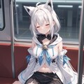 電車の振動で眠たそうにウトウトする白上フブキ様のファンアートをAI先生にお願いした結果がこちら(#aiart/#白上フブキ/#ホロライブ/#Vtuber) 6枚目