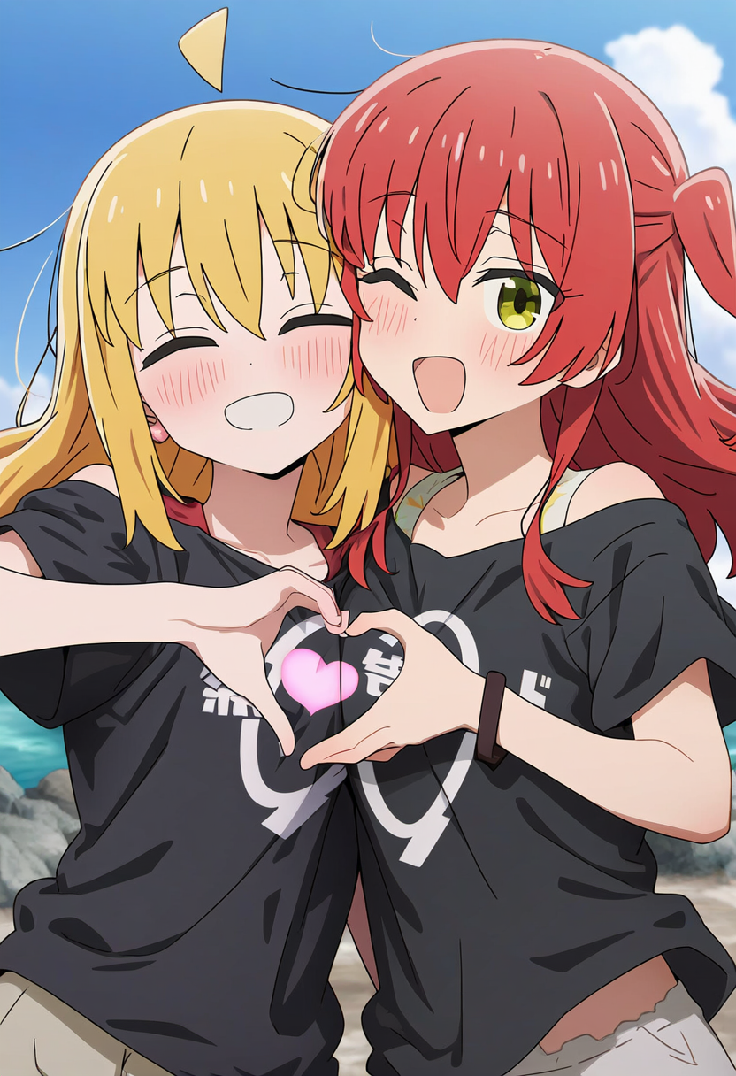 happyハート　喜多ちゃん。虹夏ちゃん。