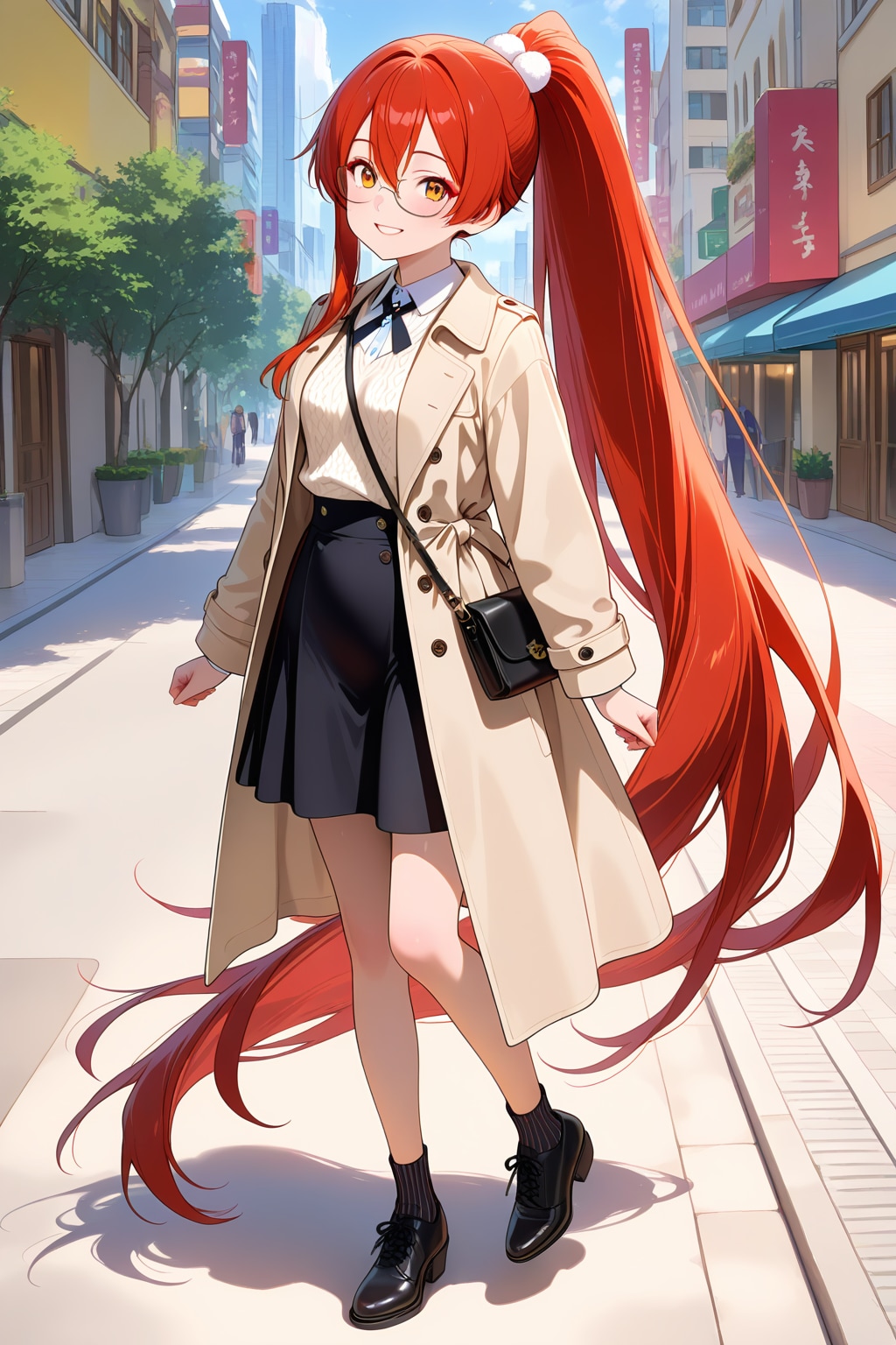 2026年の春のトレンドの「ニット×ステンカラーコート」（参考） | の人気AIイラスト・グラビア