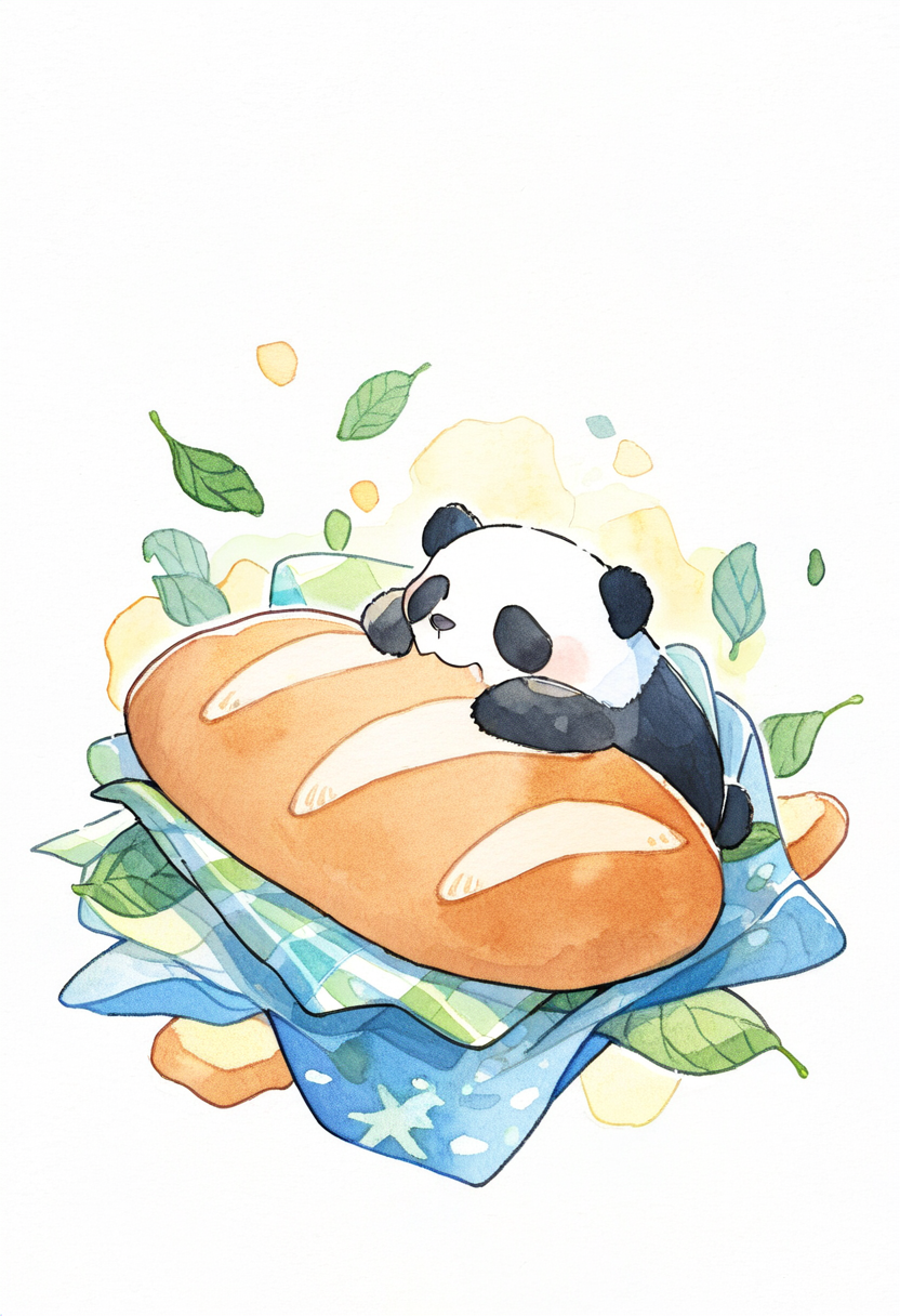 パンを食べるパンダ