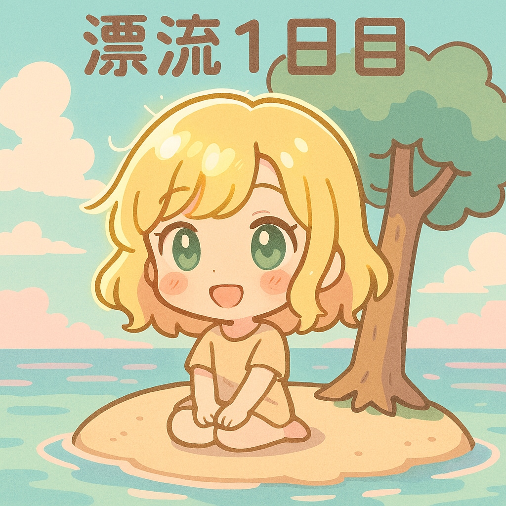 漂流１日間　島に流れついた | の人気AIイラスト・グラビア