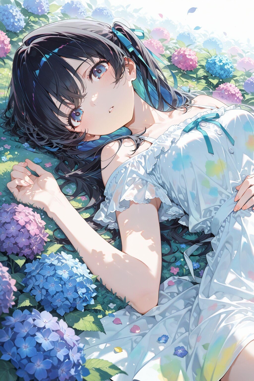 淡いカラフルな少女