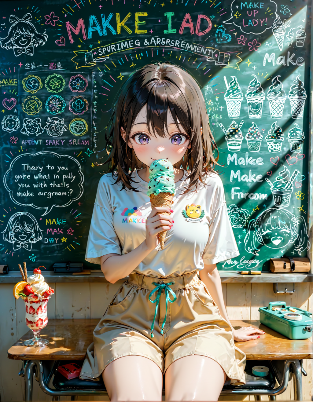 今日はアイスクリームの日。黒板の日。メイクの日　その２