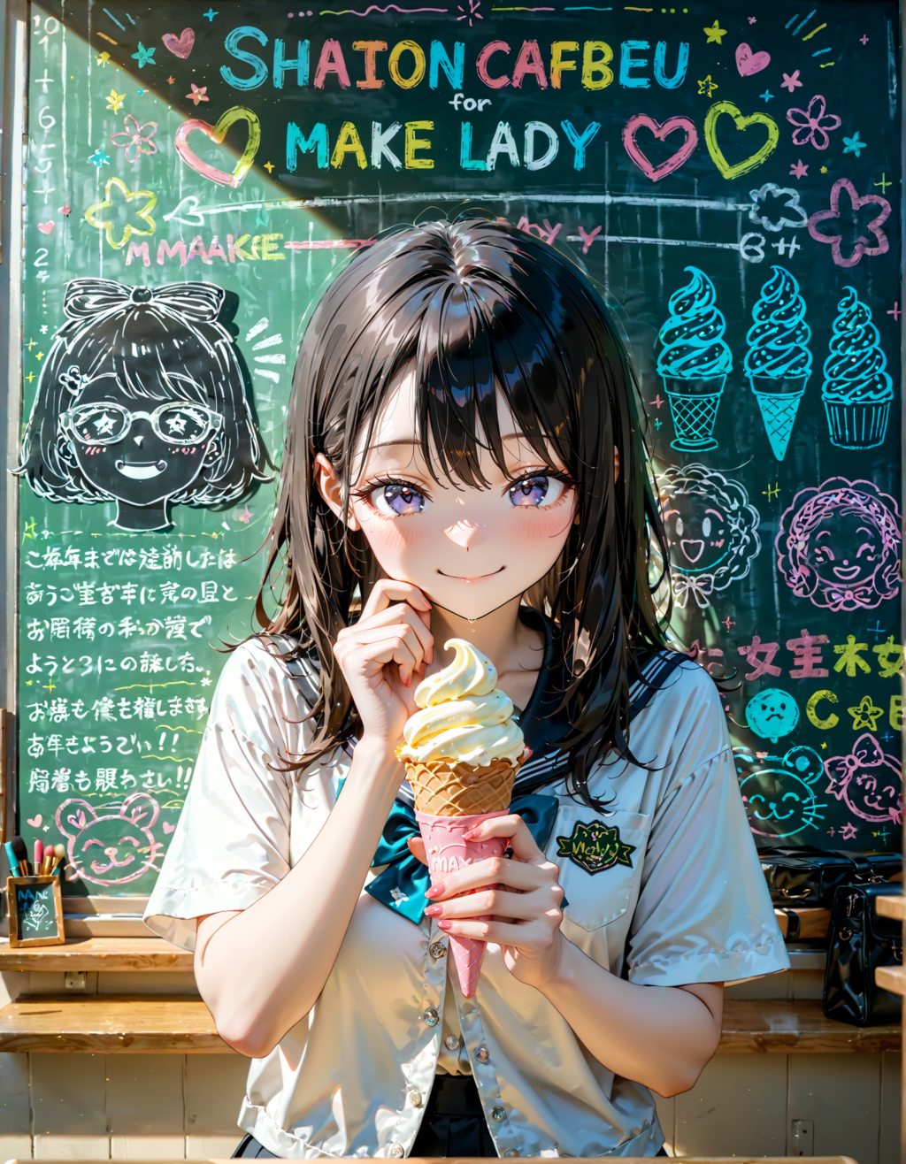 今日はアイスクリームの日。黒板の日。メイクの日　その２