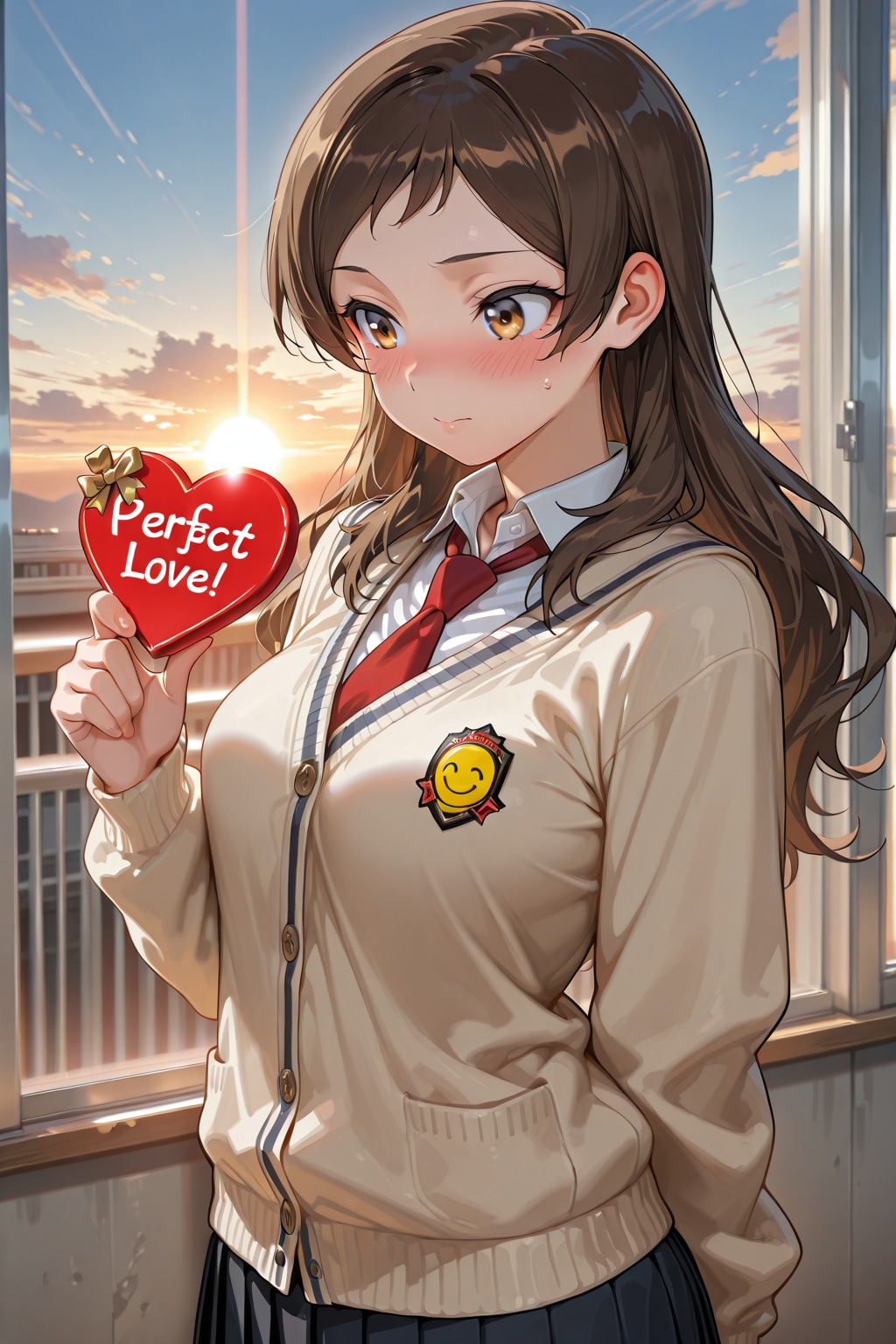 聖寧女学院でバレンタイングラビアを撮られる志保