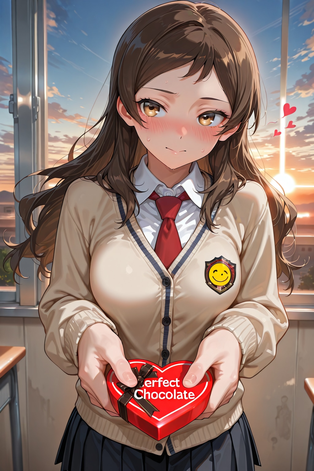 聖寧女学院でバレンタイングラビアを撮られる志保