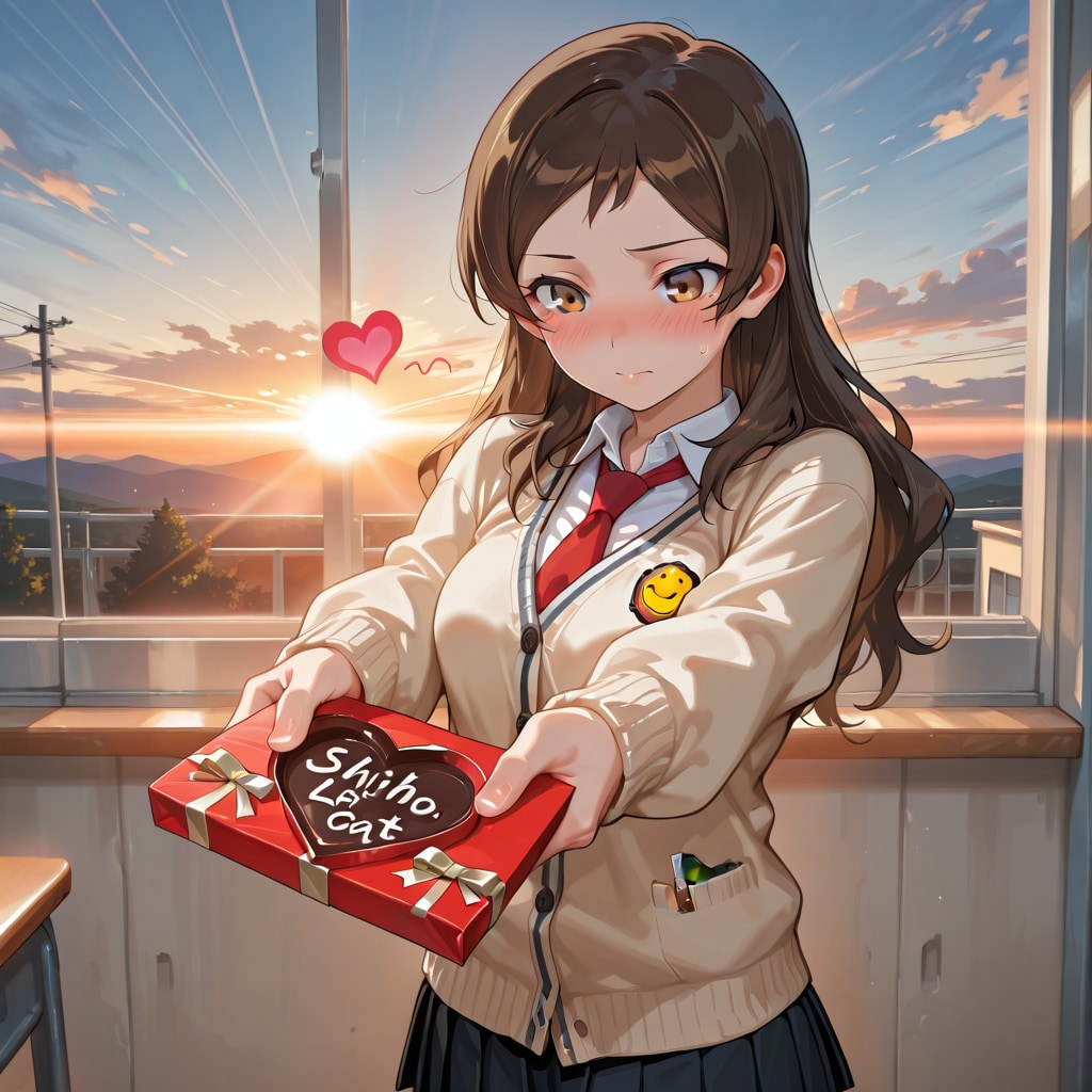 聖寧女学院でバレンタイングラビアを撮られる志保